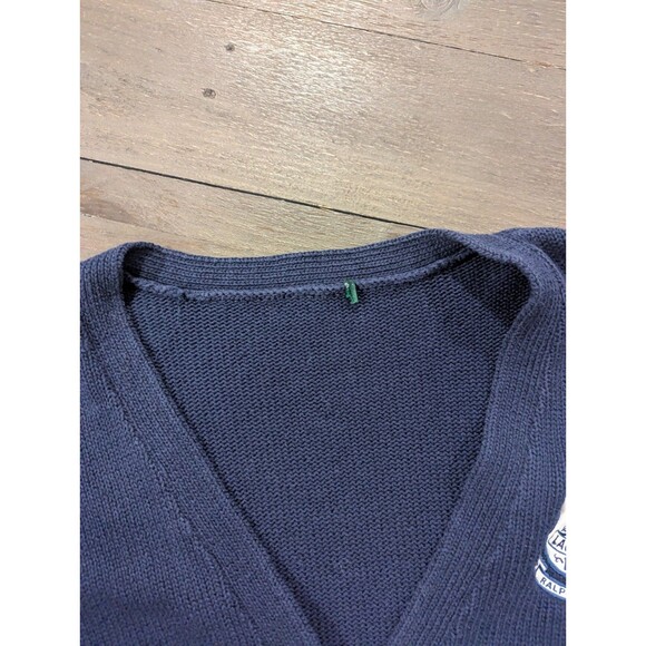 Womens Lauren Ralph Lauren Navy Nautical Heavy Cardigan Button Up Sz M/L Read - Picture 5 of 6